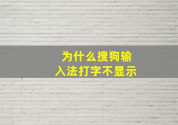 为什么搜狗输入法打字不显示