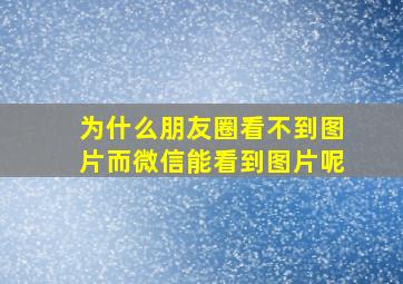 为什么朋友圈看不到图片而微信能看到图片呢