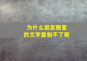 为什么朋友圈里的文字复制不了呢