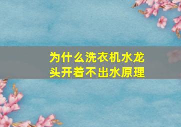 为什么洗衣机水龙头开着不出水原理