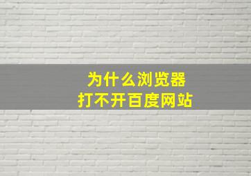 为什么浏览器打不开百度网站