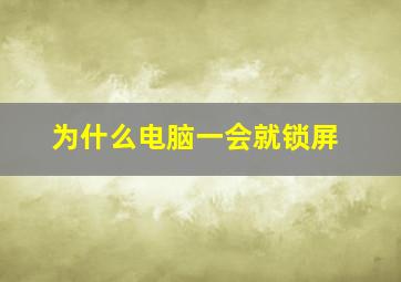 为什么电脑一会就锁屏