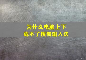 为什么电脑上下载不了搜狗输入法