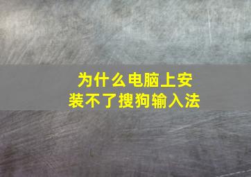 为什么电脑上安装不了搜狗输入法