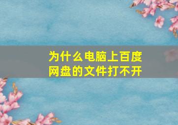 为什么电脑上百度网盘的文件打不开