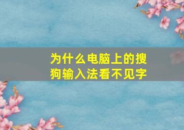 为什么电脑上的搜狗输入法看不见字