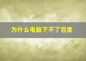 为什么电脑下不了百度