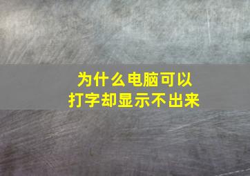 为什么电脑可以打字却显示不出来