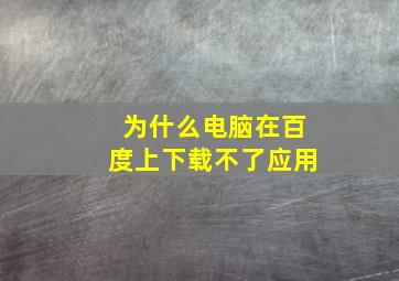 为什么电脑在百度上下载不了应用