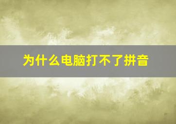 为什么电脑打不了拼音