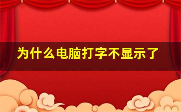 为什么电脑打字不显示了