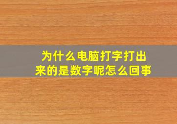 为什么电脑打字打出来的是数字呢怎么回事