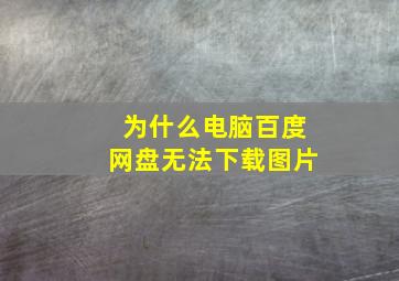 为什么电脑百度网盘无法下载图片