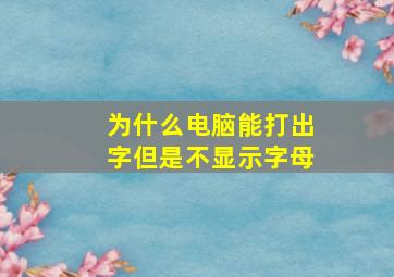 为什么电脑能打出字但是不显示字母