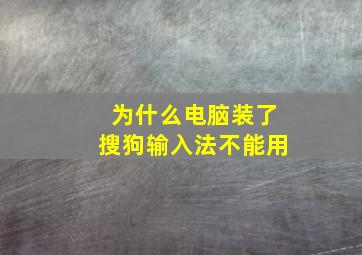 为什么电脑装了搜狗输入法不能用