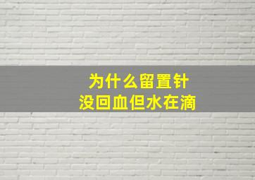 为什么留置针没回血但水在滴