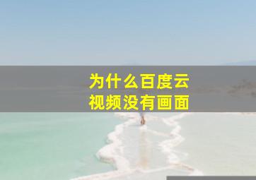 为什么百度云视频没有画面