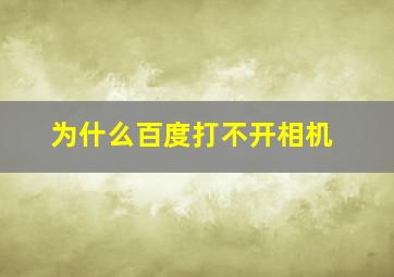 为什么百度打不开相机