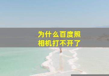 为什么百度照相机打不开了