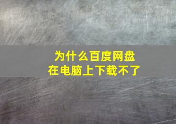 为什么百度网盘在电脑上下载不了