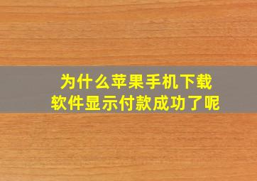 为什么苹果手机下载软件显示付款成功了呢