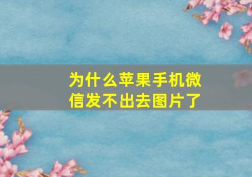 为什么苹果手机微信发不出去图片了