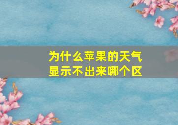 为什么苹果的天气显示不出来哪个区