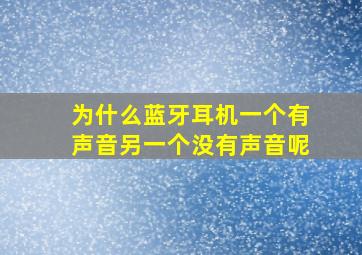 为什么蓝牙耳机一个有声音另一个没有声音呢