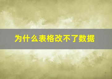 为什么表格改不了数据