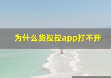 为什么货拉拉app打不开