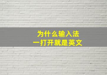 为什么输入法一打开就是英文