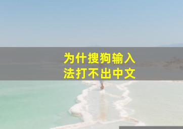 为什搜狗输入法打不出中文