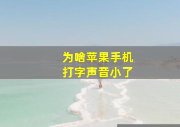 为啥苹果手机打字声音小了