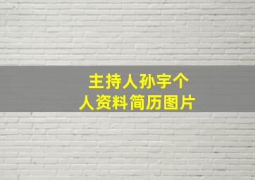 主持人孙宇个人资料简历图片