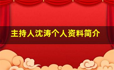 主持人沈涛个人资料简介