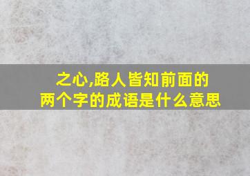 之心,路人皆知前面的两个字的成语是什么意思