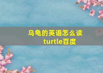 乌龟的英语怎么读turtle百度