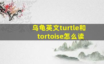 乌龟英文turtle和tortoise怎么读