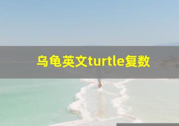 乌龟英文turtle复数