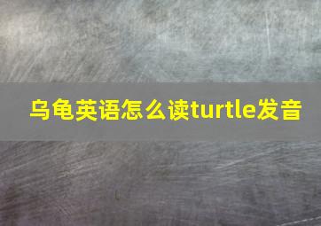 乌龟英语怎么读turtle发音