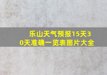 乐山天气预报15天30天准确一览表图片大全