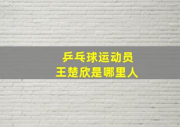 乒乓球运动员王楚欣是哪里人