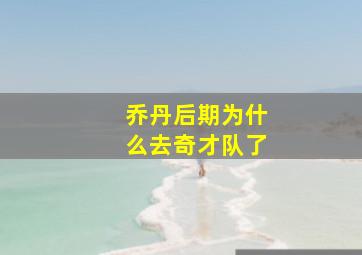 乔丹后期为什么去奇才队了