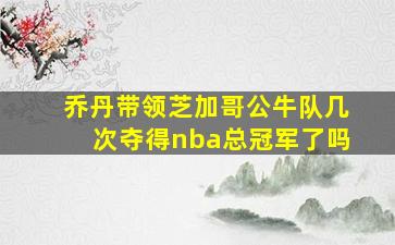 乔丹带领芝加哥公牛队几次夺得nba总冠军了吗