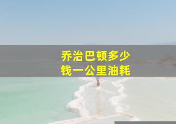 乔治巴顿多少钱一公里油耗