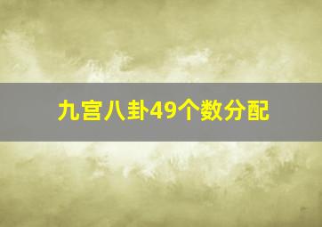 九宫八卦49个数分配