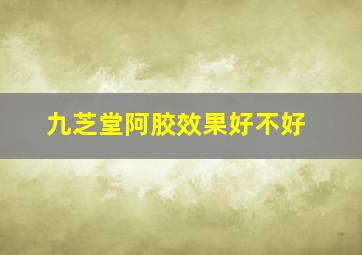 九芝堂阿胶效果好不好