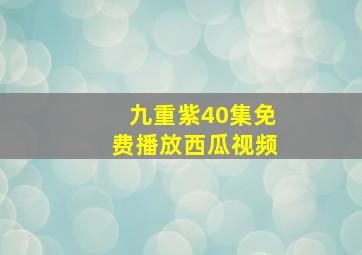 九重紫40集免费播放西瓜视频