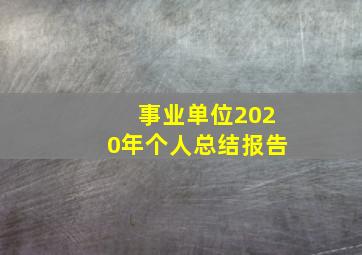 事业单位2020年个人总结报告