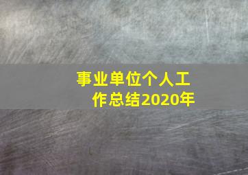 事业单位个人工作总结2020年